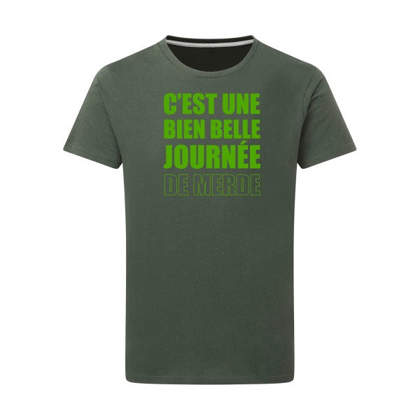 Journée de m... vert pomme -Flex vert pomme sur T-shirt SG  Thyme  2XL