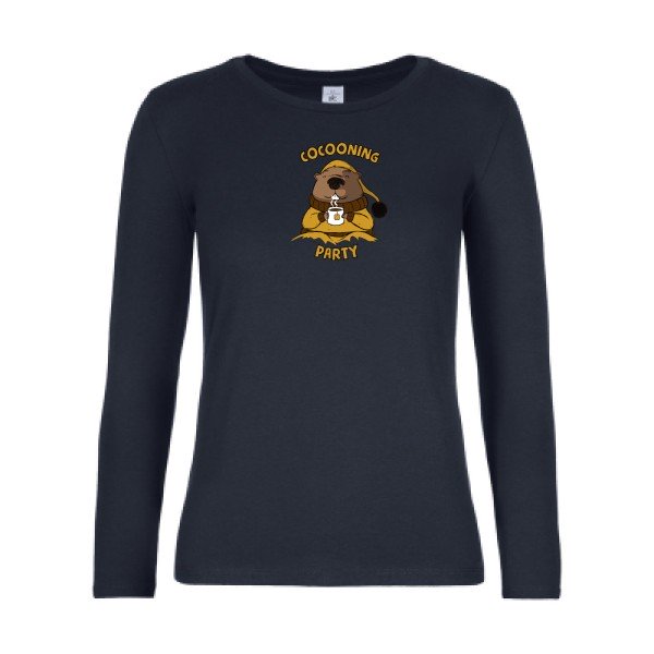 t-shirt lsl femme Cocooning-  Navy flex 