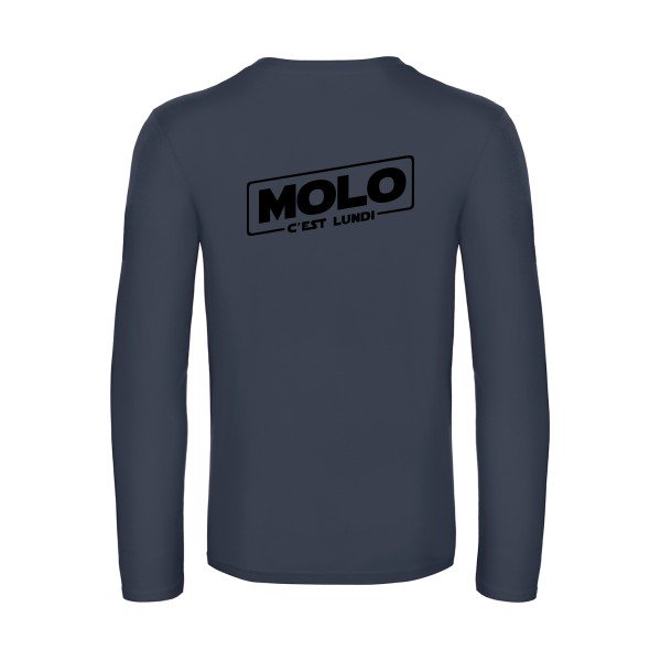 molo c est lundi - t shirt- manches- longues- original- humour- Navy impression Dos