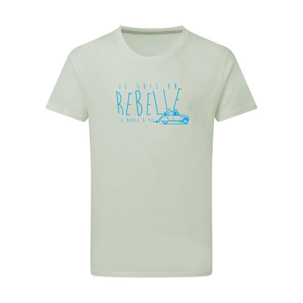 je suis un rebelle - Flex bleu clair Tshirt original Pastel Macchiato  2XL