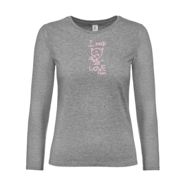 t-shirt lsl femme LOVER Sport Grey flex Rose