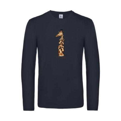 1-tete-2-noeuds-t-shirt-manches-longues-original-humour -Navy