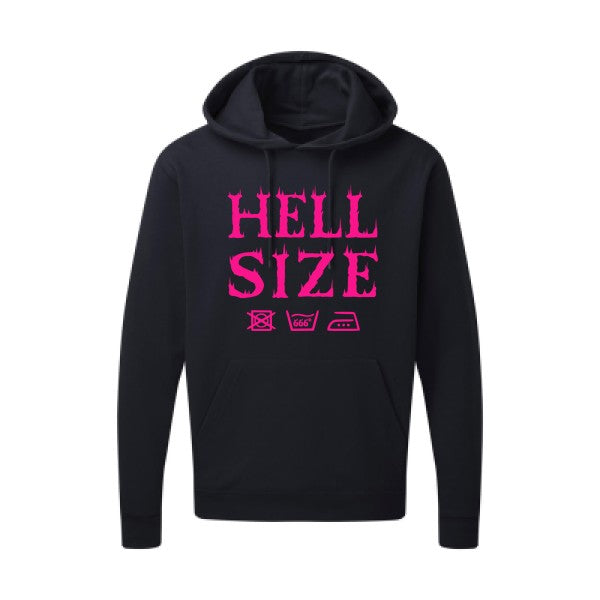 HELL SIZE |Sweat capuche imprimé|Rose Fluo