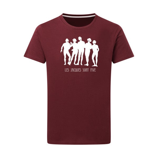 Les Jacques sont Five Blanc -Flex Blanc sur T-shirt SG  Burgundy  2XL