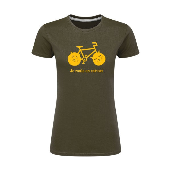 cat-cat bike | jaune Or |T shirt original femme|SG