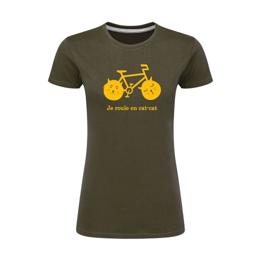 cat-cat bike | jaune Or |T shirt original femme|SG