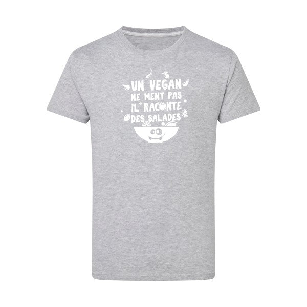 Un vegan ne ment pas Blanc -Flex Blanc sur T-shirt SG  Light Oxford  5XL