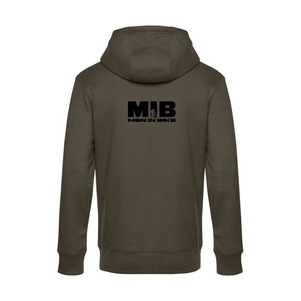 MEN-IN-BIKE sweat shirt original Khaki flex Noir impression Dos