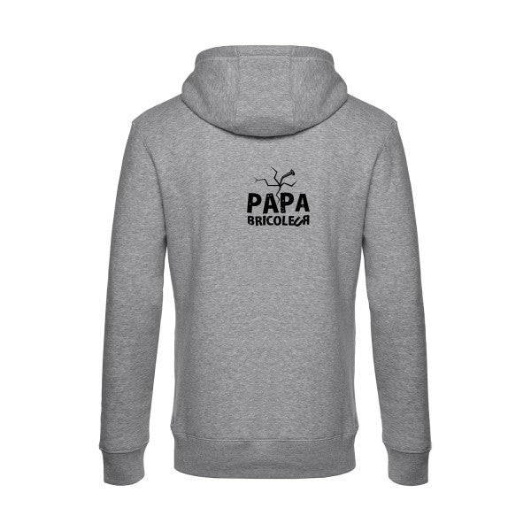 Papa-bricoleur sweat shirt original Heather Grey flex Noir impression Dos