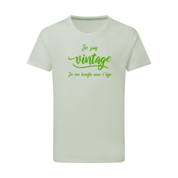 Je suis vintage  - Flex Vert pomme Tshirt original Pastel Macchiato  2XL