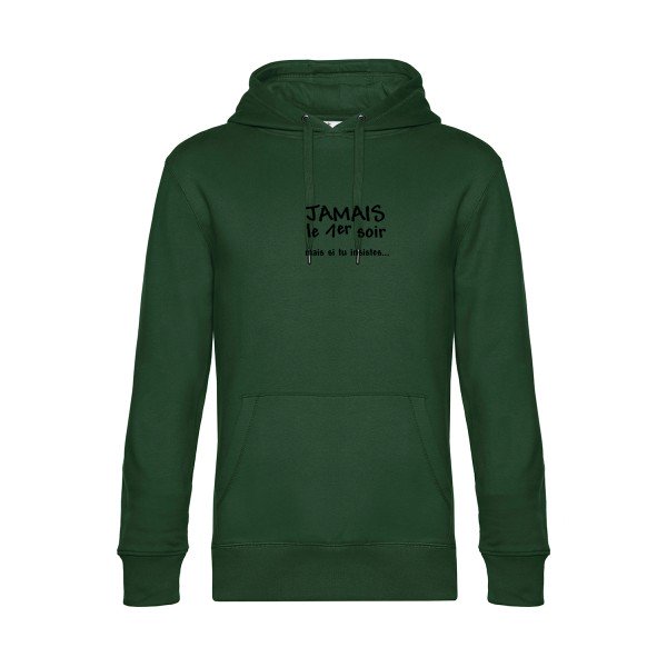 JAMAIS... sweat shirt original Bottle Green flex Noir impression Face