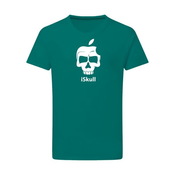 iSkull Blanc -Flex Blanc sur T-shirt SG  Emerald Green  2XL