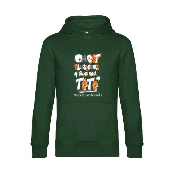 C-est-moi-le-chef-- Sweat à capuche original Bottle Green - RueDuTeeshirt