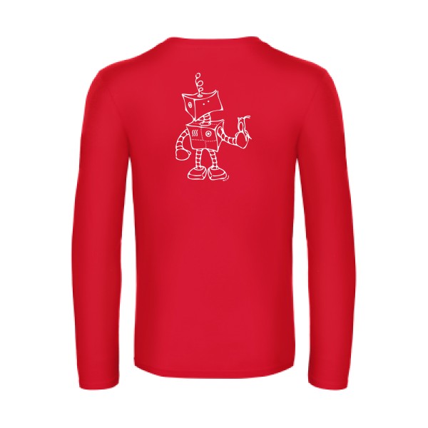 robot & bird - t shirt- manches- longues- original- humour- Red impression Dos