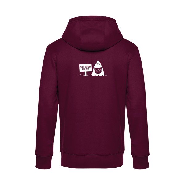 Cours-de-surf sweat shirt original Burgundy flex Blanc impression Dos