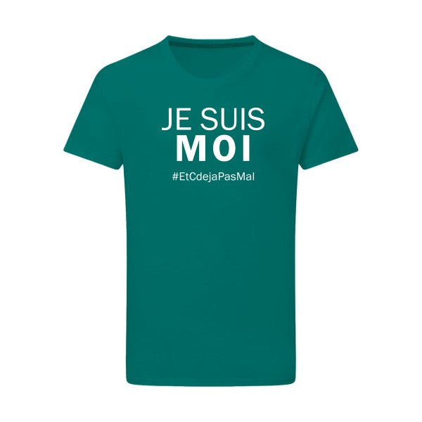 Je suis moi Blanc -Flex Blanc sur T-shirt SG  Emerald Green  2XL