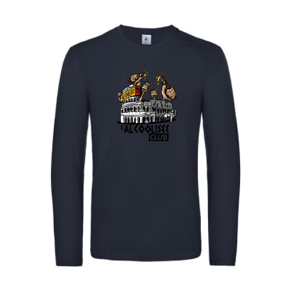 alcoolizee-t-shirt-manches-longues-original-humour -Navy