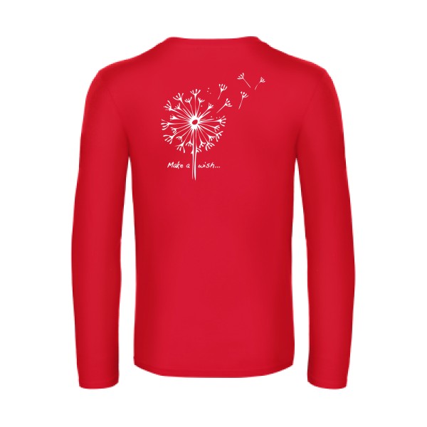 make a wish - t shirt- manches- longues- original- humour- Red impression Dos