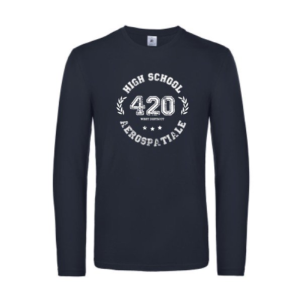very high school - t shirt- manches- longues- original- humour- Navy impression Face