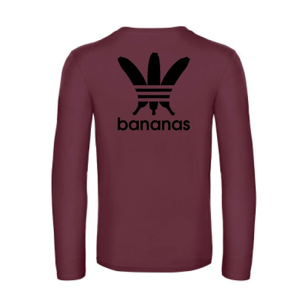 bananas - t shirt- manches- longues- original- humour- Burgundy impression Dos