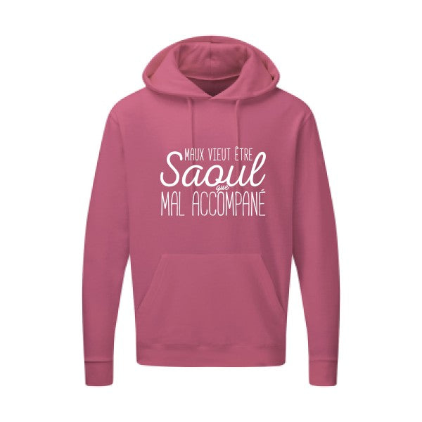 Maux vieut être Saoul Blanc |Sweat capuche imprimé homme