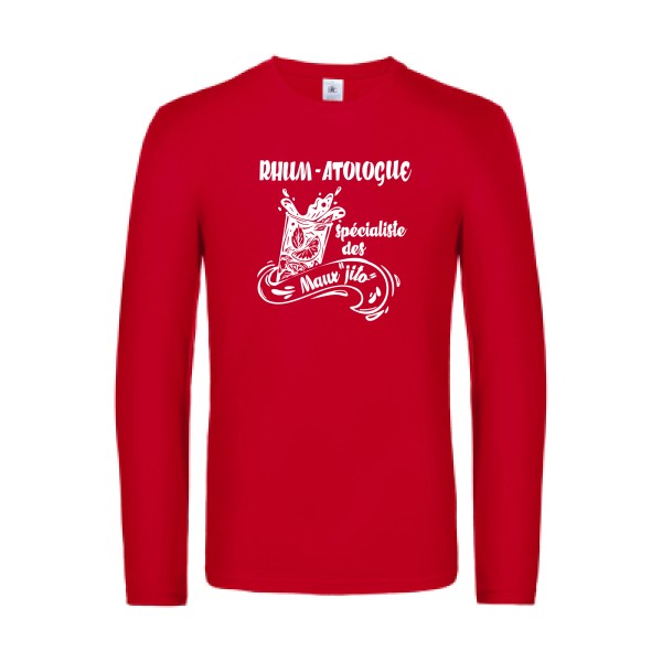 rhum atologue - t shirt- manches- longues- original- humour- Red impression Face