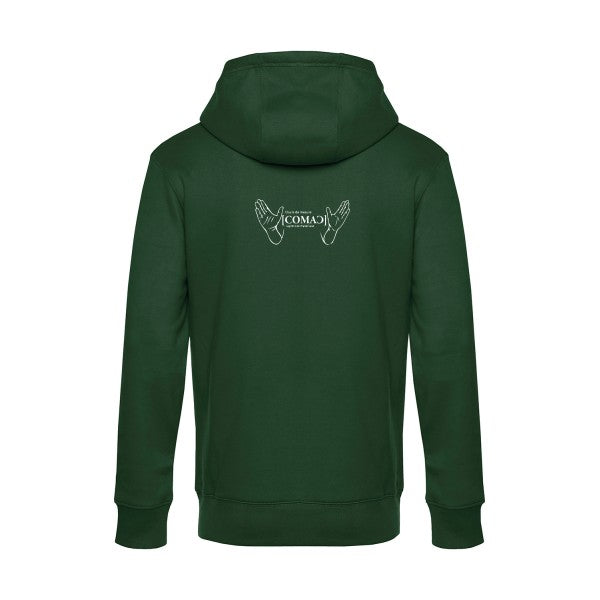 comac sweat shirt original Bottle Green flex Blanc impression Dos