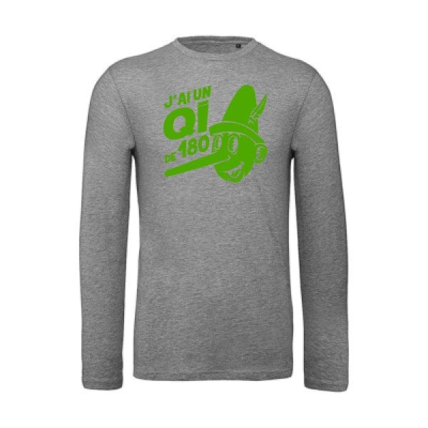 Quotient intellectuel Vert pomme |T-shirt bio manches longues