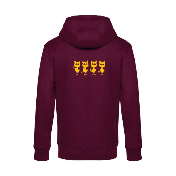 sweat à capuche homme original un deux trois cat