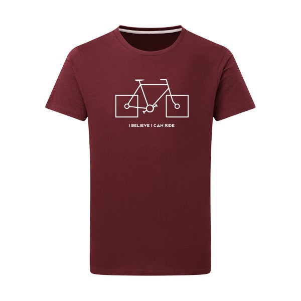 I believe I can ride Blanc -Flex Blanc sur T-shirt SG  Burgundy  2XL