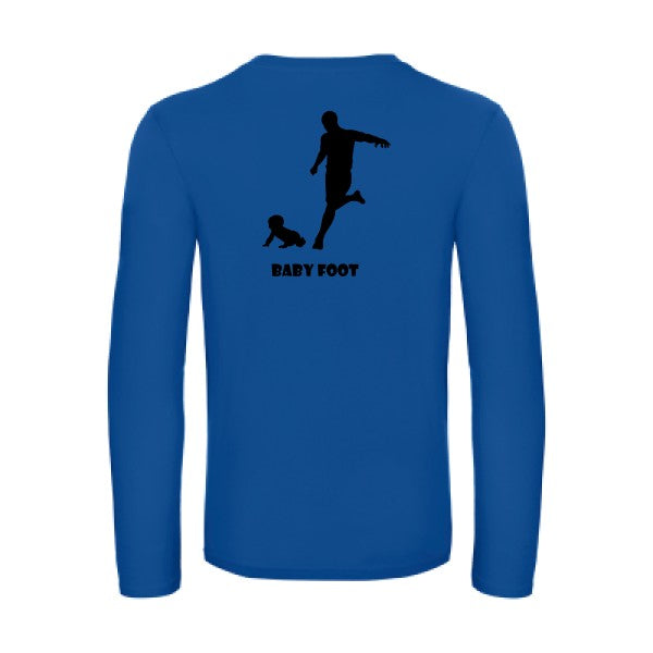 baby foot - t shirt- manches- longues- original- humour- Royal Blue impression Dos