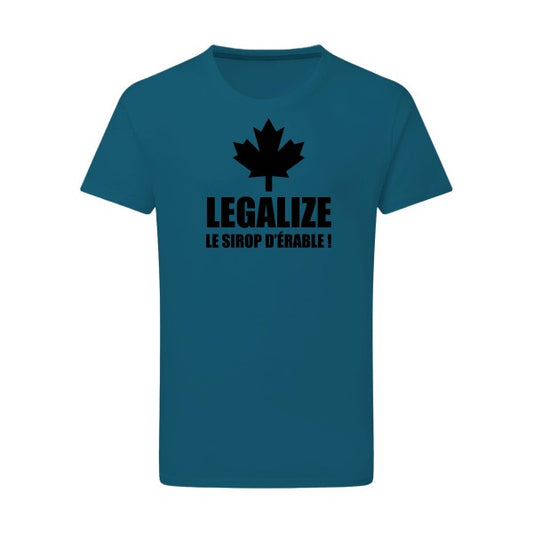 Legalize le sirop d'érable noir -Flex noir sur T-shirt SG  Petrol  2XL