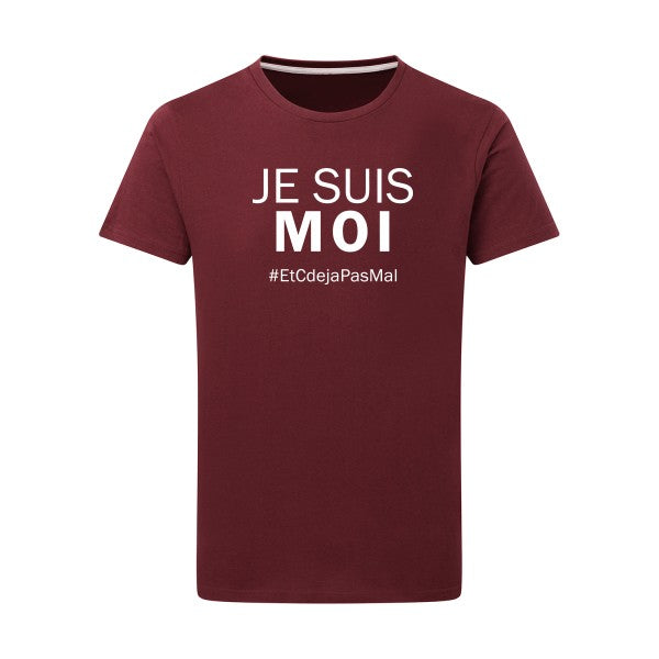 Je suis moi Blanc -Flex Blanc sur T-shirt SG  Burgundy  2XL