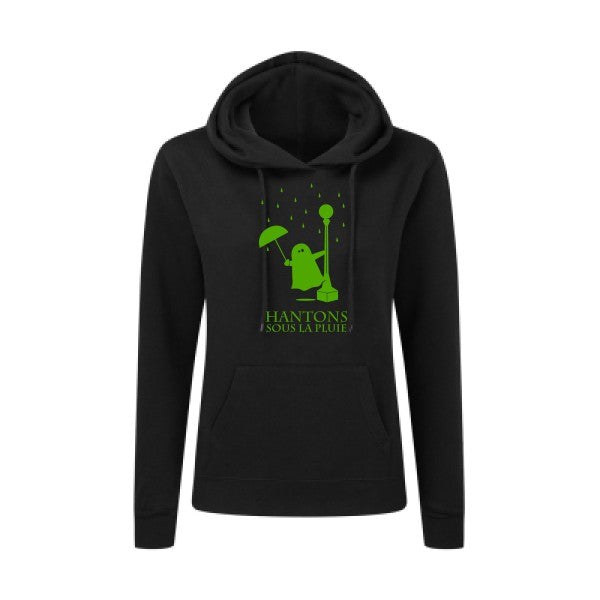 Hantons sous la pluie Vert pomme |Sweat original à capuche Femme