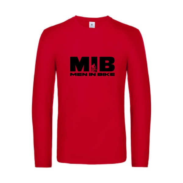 men in bike - t shirt- manches- longues- original- humour- Red impression Face