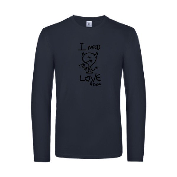 lover - t shirt- manches- longues- original- humour- Navy impression Face