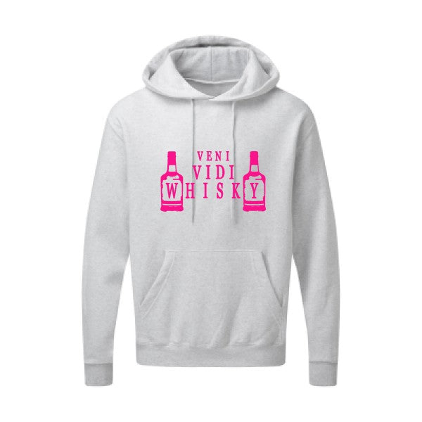 VENI VIDI WHISKY |Sweat  capuche humoristique Rose fluo 