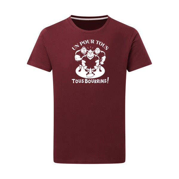 Un pour tous, Tous bourrins ! - Flex Blanc Tshirt original Burgundy  2XL