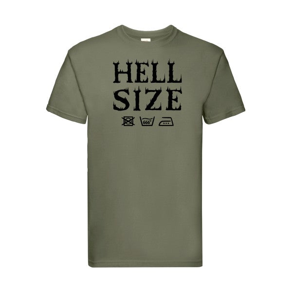 T-shirt|HELL SIZE ! |Noir  |Fruit of the loom 205  G