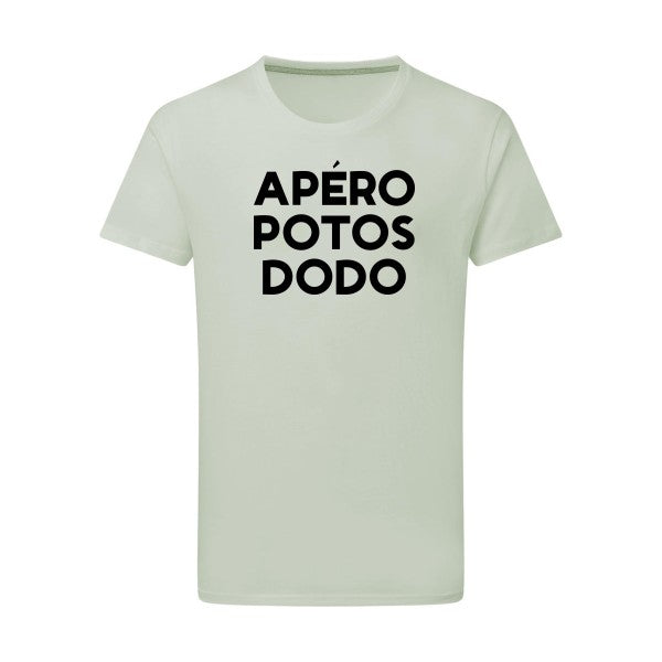 Apéro Potos Dodo  - Flex noir Tshirt original Pastel Macchiato  2XL