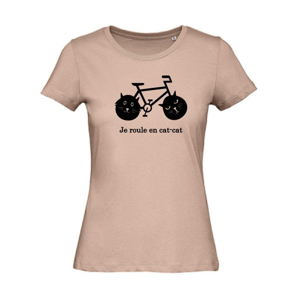 T shirt humour bio femme   femme bio|cat-cat bike Noir 