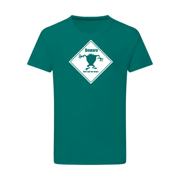 BEWARE Blanc -Flex Blanc sur T-shirt SG  Emerald Green  2XL