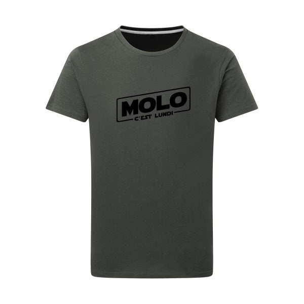 Molo c'est lundi noir -Flex noir sur T-shirt SG  Charcoal  5XL