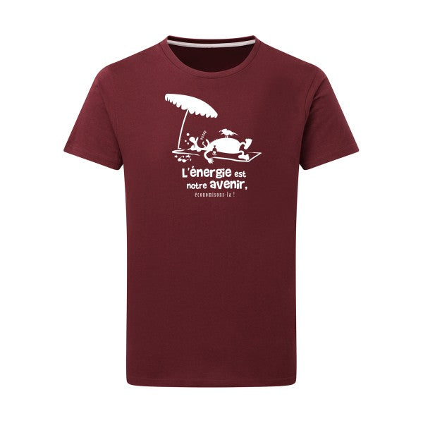 l'énergie est notre avenir Blanc -Flex Blanc sur T-shirt SG  Burgundy  2XL