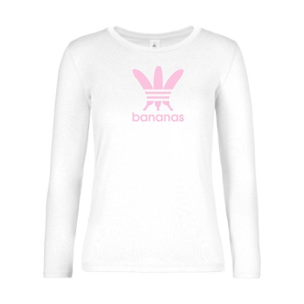 t-shirt lsl femme bananas White flex Rose