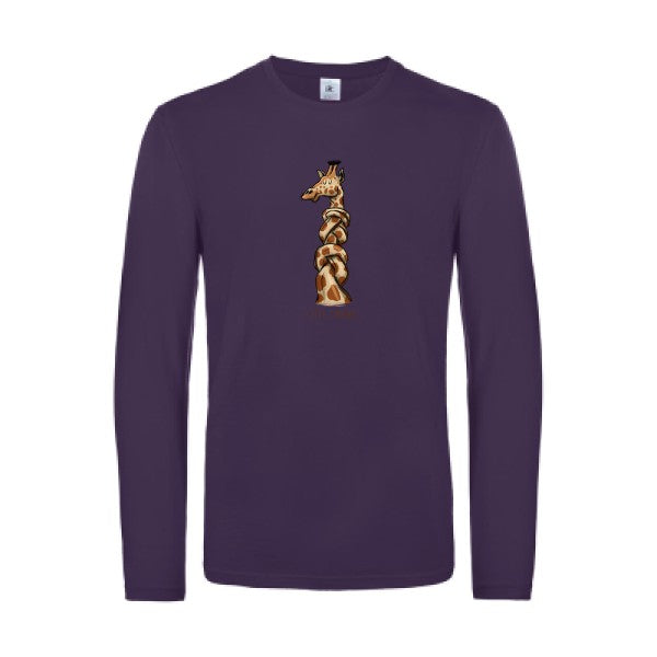 1-tete-2-noeuds-t-shirt-manches-longues-original-humour -Urban Purple