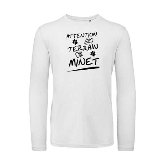 Attention Terrain Minet Noir |T-shirt bio manches longues