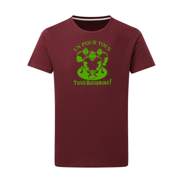 Un pour tous, Tous bourrins ! - Flex Vert pomme Tshirt original Burgundy  2XL