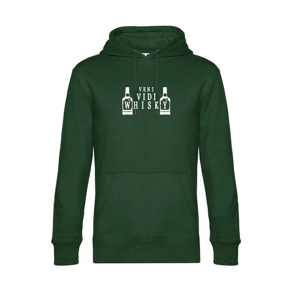 VENI-VIDI-WHISKY sweat shirt original Bottle Green flex Blanc impression Face