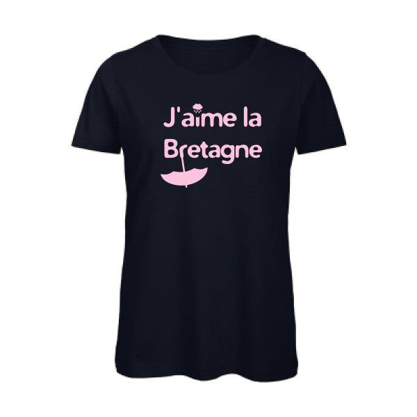 T shirt humour bio femme   femme bio|J'aime la Bretagne Rose 